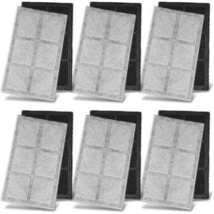 Cat Water Fountain Replacement Carbon Filters Compatible with PetSafe Drinkwell Platinum Pet Fountain, Premium Pet Water Fountain Filter (BLACK, 12 PACK)