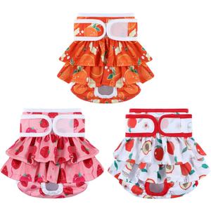 Female Dog Diapers (3 Pack) - Washable, Reusable for Heat, Incontinence, Excitable Urination - Puppy Diapers, Size Small