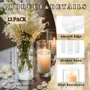12 Pack Glass Cylinder Vases 8 Inch Tall Clear Flower Bulk Vase for Centerpieces Hurricane Floating Candle Holder for Table Home Home Decor Floral Shelf Party Dining Wedding Holiday Decoration