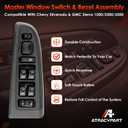 15883323 Master Power Window Switch & Panel Assembly Door Lock Control Bezel, Compatible with 2003-2008 Chevy Avalanche Silverado Tahoe, GMC Sierra Yukon, Cadillac Escalade, Replaces# DWS-220