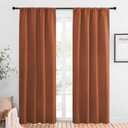 NICETOWN Blackout Curtains and Drapes - Thermal Insulated Solid Rod Pocket Blackout Draperies/Panels (Burnt Orange, 1 Pair, 42 by 84 inches)