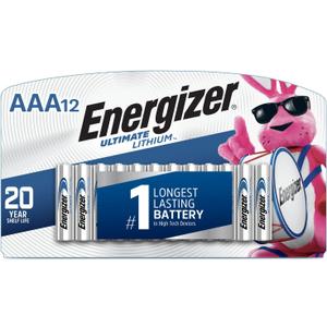 Energizer AAA Batteries, Ultimate Lithium Triple A Battery, 12 Count