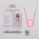 Chic Loops Knitting Kit for Beginners, Knitted Sweater Beginner Crochet Kit for Adults, Crochet Front Button Long Sleeve Cardigan Sweater for Womem with Instruction(Glacier Grey，MA)