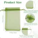 Xinjoduz 100 Pcs Small Mesh Bags Drawstring, Olive Green Organza Bags 4x6 Inches Jewelry Gift Pouches for Sachet, Jewelry, Candy, Fruits Protection Bag Wedding Birthday Christmas Party Favor
