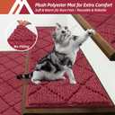 COSY HOMEER Edging Stair Treads Non-Slip Carpet Mat 28inX9in Indoor Stair Runners for Wooden Steps, Edging Stair Rugs for Kids and Dogs, 100% Polyester TPE Backing (15pc, Red)