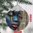 Christmas Decorations Ornaments, Stained Glass Ornament, Christmas Tree Ornaments, 2025 Gift Ornament, Xmas Gift for Friend Family Coworker - African Mask