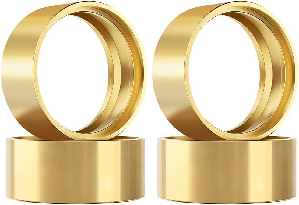 110g/pc Brass 1.9 Beadlock Wheels Internal Ring Clamp Ring Fit 1.9" Wheel Rim RC Wheel Counterweight for 1/10 TRX4 TRX6 Axial SCX10 Capra Redcat GEN7 GEN8 VS4-10 RC Crawler (4Pcs Brass)