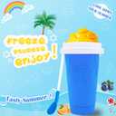 Magic Slushy Maker Squeeze Cup Slushie Maker, Homemade Milk Shake Maker Cooling Cup Squee DIY it for Everyone (Blue)