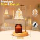 Candle Warmer Lamp with Timer and Dimmer, Electric Wax Warmers for Scented Candles with 5 Brightness Settings, Anti-Glare Lamp with Adjustable Height, Home Decor, Gift for Birthday, Valentines, Champagne