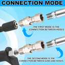 Lasuroa 2pcs 3/8" NPT Pressure Washer Swivel Fitting, Stainless Steel Rotating High Pressure Washer Adapter with Raw Tape Kink-Free Swivel Connector for Hose & Gun, 4500 PSI