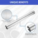 Exhaust Pipe 2.5 Inch Exhaust Straight Pipe T304 Stainless Steel Pipe with Clamp,Universal Exhaust Kit Straight Mandrel,2 PCS