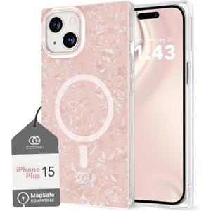 COCOMII Rectangle Case for iPhone 15 Plus/14 Plus, Compatible with MagSafe, Pink Opal