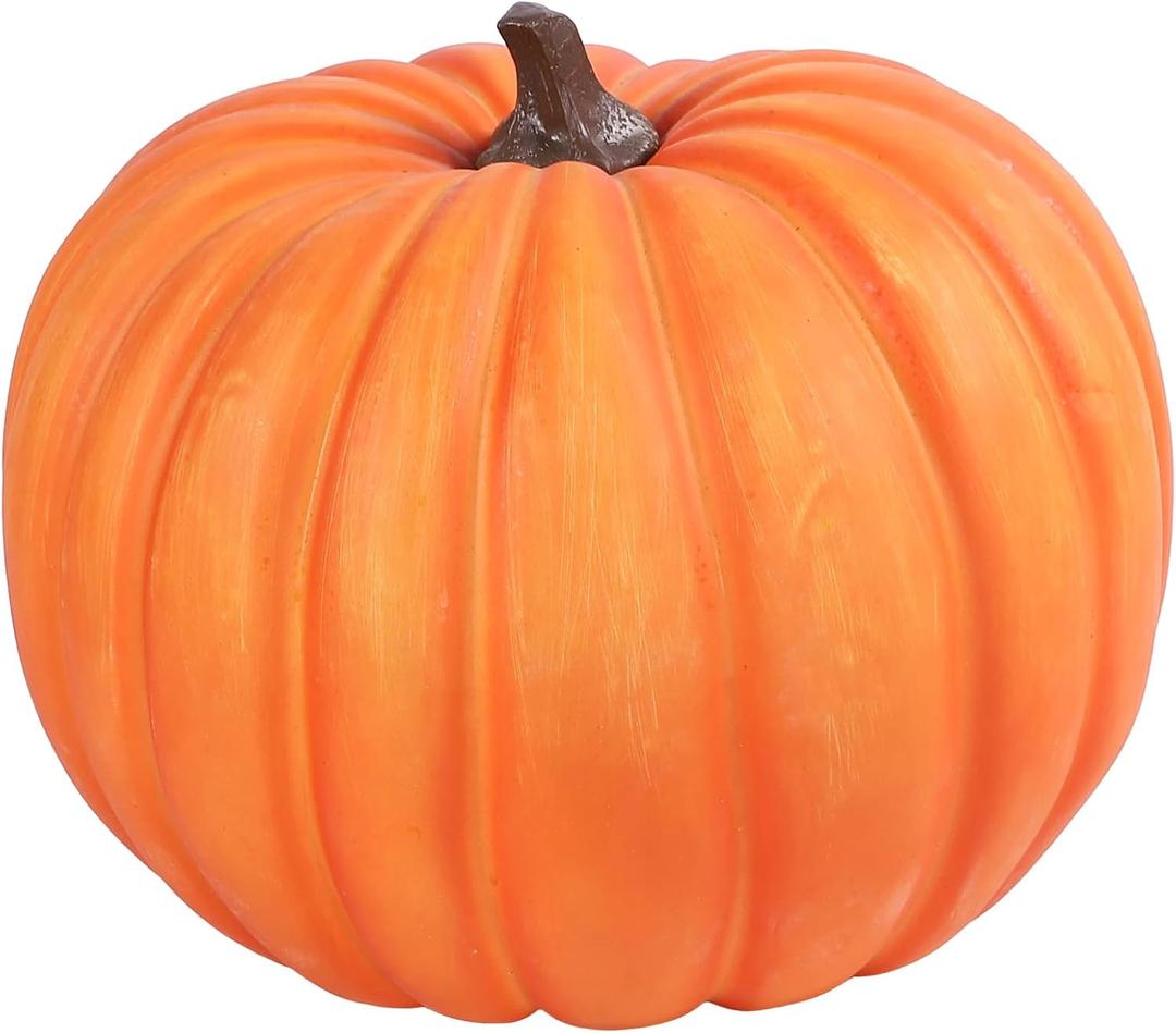 LFF 10.3"x12.8" Large Orange Fake Pumpkin Fall Halloween Thanksgiving Decor