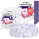 XPCARE 60 Pack Steam Eye Masks for Dry Eyes, SPA Warm Sleep Eye Mask, Disposable Heated Eye Mask for Dark Circles, Puffy Eyes, Relief Stress Eye Fatigue(Unscented)