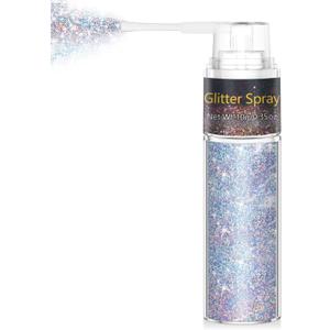Hair and Body Glitter Spray, 1PC Glint-Rainbow Hair Glitter Extra Fine Face Shimmer Powder for Clothes, Festival Loose Sparkle Powder for Rave Clothes Nail Art Easter Halloween Crafts (Glint-Rainbow)