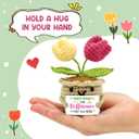 Tiny Detalles Positive Crochet Tulips Plants Gifts for Mom 2026, Meaningful Birthday Gifts for Mom, Never Forget The Difference that You Make Gift for Teachers Mentors Nurses Boss