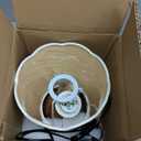 Modern Wooden Bedside Table Lamp, Small Nightstand Desk Lamp with Fabric Shade, Warm Ambient Light, Dimmable E26 Socket with Bulb Included, 6ft Cord for Bedroom Living Room