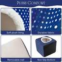 Guinea Pig Hideout, Dwarf Rabbit Bed with Play Tunnel, Washable Fleece House for Dwarf Bunnies, Chinchillas, Hedgehogs, Small Animal Cage Accessories Blue Dot