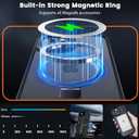 Magnetic Case for iPhone 15 Pro, with Invisible Ring Stand, Military Drop Protection, Shockproof Anti-Fingerprint Matte Protective Cover for iPhone 15 Pro, Black