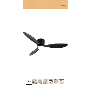 GESUM 42" Flush Mount Ceiling Fan with Light 3 Colors, 6 Speeds, Timing,Black Ceiling Fan with Remote Control 3 Blades for Kitchen Bedroom Dining Room (Black)