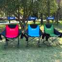 KINGROCK Oversized Rocking Camping Chair with Headrest and Carry Bag, 260LBS Capacity Folding Portable Camp Chairs for Adults, Recliner for Outdoor, Beach, Fishing, Travel, Sports Games, Blue, 35.4"D x 22.4"W x 37.8"H
