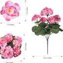 Artificial Geranium Fake Flowers for Outdoors Decoration, 6 Bundles Silk Geraniums Pink Flower UV Resistant Look Real Faux Plants for Outside Planter Front Door Garden Porch Patio Balcony Yard Home