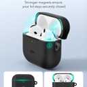 ESR for AirPods 4 Case (HaloLock), Compatible with AirPods 4th Generation Case (2024) (USB-C), Compatible with MagSafe, Full Drop Protection Cover with Carabiner, Magnetic Lid Lock, Black