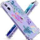 Sea Turtles Case for iPhone 12,Ocean Creatures Pattern Design for Women Men,Soft Transparent TPU Bumper Case for iPhone 12