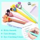 6 Pcs Cute Mouse Head Character Ears Pens Multi Color Pencil Nootbook Signature Office Desk Stationary Accessories for Teacher School Office Supplies