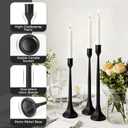 Vintage Cast Iron Black Taper Candle Holders Set of 3 Antique Decorative Candlestick Holder for Wedding Dining Table Party Rustic Home Decor