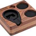 Normcore Compact Tamping Station, Espresso Tamper Station Base, Genuine American Walnut Tamper Holder, Portafilter Holder For 51mm 54mm Coffee Tamper, Distributor, Puck Screen, WDT and Portafilter