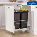 Insputer Dual Pull Out Trash Can Under Cabinet with Soft-Close Slides, Heavy Duty Under Sink Trash Can Kit for Kitchen Sink, Laundry, Garbage Can Not Included, Requires 17" W X 24" D Cabinets