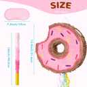WERNNSAI Donut Piata - Pink Donut Piata with String Birthday Party Decorations Piata with Stick Blindfold for Girls Kids Dount Pull String Piata Family Games Birthday Party Supplies