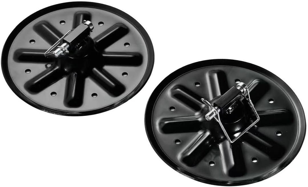 Qty (2) 314667 Replacement Jack Foot Pad with Attachment Pins,9" Diameter, 5th Wheel RV Landing Gear Foot Pad - 9" Round