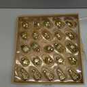 MECCANIXITY 25Pcs Glass Christmas Ornaments Gold Christmas Tree Decorations 1-1.5inch Vintage Christmas Tree Ornaments for Christmas Tree, Halloween, Event and Wedding