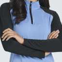 Real Essentials 3 Pack: Women's 1/4 Zip Rash Guard Long Sleeve Swim Shirt UPF Sun Protection UV Surf Tops (L)