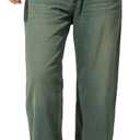 TEGIAS Men's Slim Straight Fit Jeans Wide Leg Jeans Comfort - Classic Denim Pants，Green 34