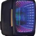 Frigidaire Gaming Light Up Mini Beverage Refrigerator, 6 can, 4 liters, Cooler with large see through door and LED lights Perfect for Gaming Experience, Home, Office, or Cars.12V Charger (Stealth)