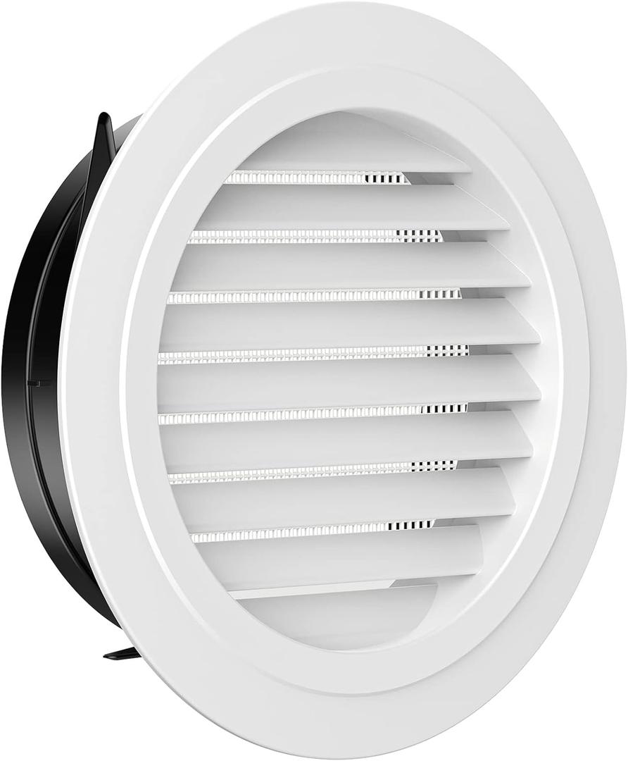 Hon&Guan 8'' Soffit Exhaust Vent, 8 Inch Round Wall Vent Cover for Bathroom Office Home (200mm) (White)