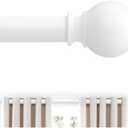 White Curtain Rods 36 to 72 Inches(1.2-2.4 Feett),5/8 inch Splicing Drapery Rods,Small Curtain Rods Set,Size: 36''-72'', White