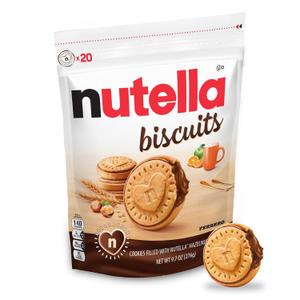 Nutella Biscuits Cookies Filled with Nutella Hazelnut Spread, Sweet Snack Pack, 9.7 oz (EXP 09/09/26)