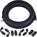 EVIL ENERGY 12AN PTFE Fuel Line Kit,AN12 E85 Nylon Braided Fuel Hose Black 10FT