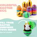JOYIN 18 Pcs Printed Easter Eggs Include 8 Golden Eggs, 3.15" Colorful Plastic Easter Eggs, Fillable Empty Eggs for Easter Egg Hunt, Basket Stuffer Filler, Egg Toddler Gift