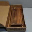 Acacia Wood 3 Tier Wooden Serving Tray - Foldable Three Tiered Stand for Charcuterie Boards, Desserts, Party Wedding Kitchen Decor & Easy Storage