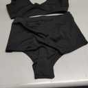 Holipick Women Black with Flower High Waisted Bikini Set Two Piece Swimsuits Push up Wrap Swim Suits Top Tummy Control Bathing Suit Size L