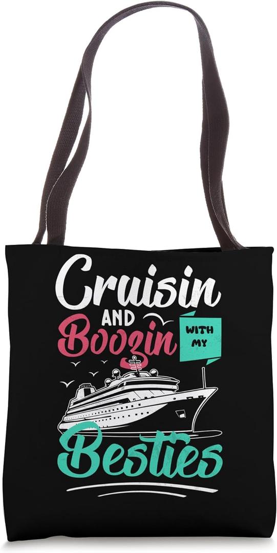 Cruisin with my besties Cruise Vacation couples friends tee Tote Bag (16 inches)