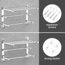 CAXIMSY Adjustable Towel Bar for Bathroom Wall Mount17-30.7inch Adhesive Shower Towel Rack Stainless Steel Bath Towel Holders for Toilet Kitchen Double Towel Hanger (3-Layer Towel Rack)