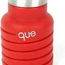 que Bottle | Designed for Travel and Outdoor. Collapsible Water Bottle - Food-Grade Silicone/BPA Free/Lightweight/Eco-Friendly - 12oz (Bonfire Red)
