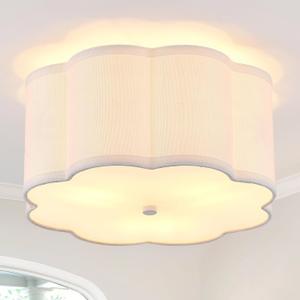 Modern Drum Semi Flush Mount Ceiling Light Fixture Modern 12.99 White 3-Lights Drum Ceiling Lighting Vintage Linen Ceiling Lamp for Kitchen, Basement, Dining Room, Bedroom, Laundry Room