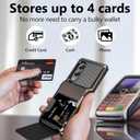 Vofolen for Samsung Galaxy S25 Edge Case Wallet with Card Holder Dual Layer Heavy Duty Shockproof Hidden Flip 4-Card Slots Large Storage Protective Galaxy S25 Edge Wallet Case for Women Men, Gun Metal